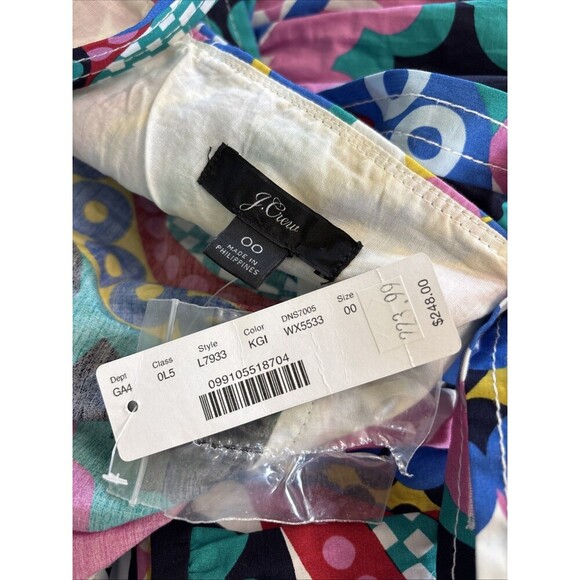 NWT J. Crew Tabitha Ratti Apron Kaleidoscope Floral Poplin Tiered Maxi Dress 00 - Picture 4 of 6